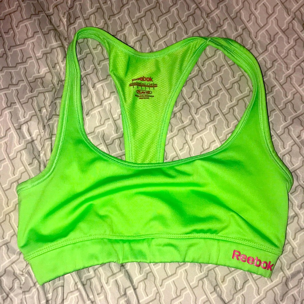 Reebok sports bra Neon Green Lime Green size XS